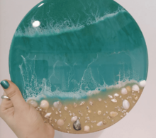 Создание картины из эпоксидной смолы «Море» 