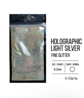 glitter melkij Holographic Light Silver Фото 